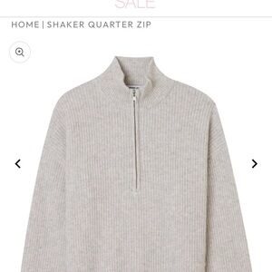 The Cashmere Shop Quarter Zip Sweater - London Heather Grey NWT